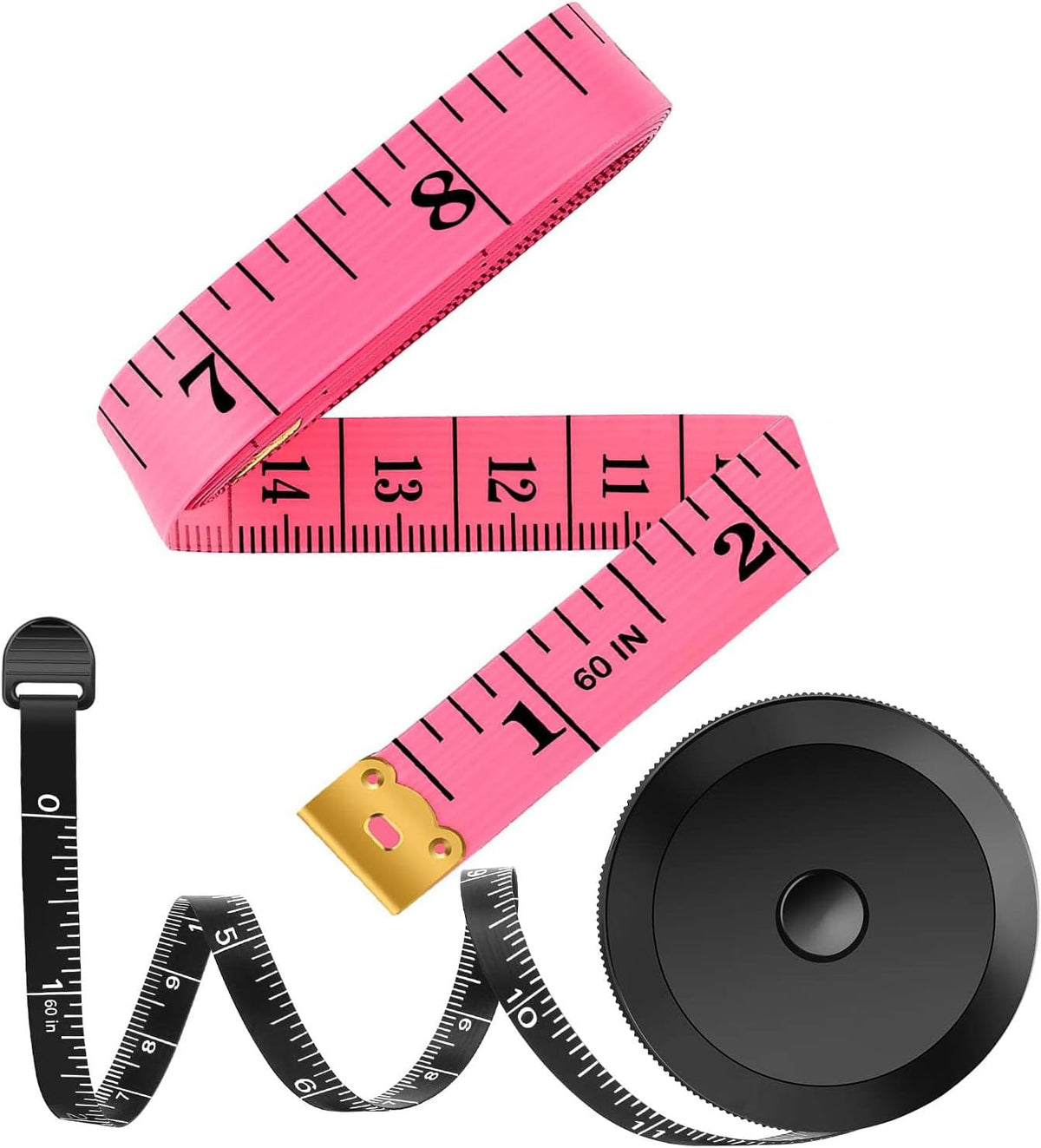 iBayam 2 Pack Tape Measure Measuring Tape for Body Fabric Sewing Tailor Cloth Knitting Vinyl Home Craft Measurements, 60-Inch Soft Fashion Pink