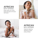 UJFQBH 3 Pieces African Bath Sponge African Net Long Net Bath Sponge Exfoliating Shower Body Scrubber Back Scrubber Skin Smoother,Great for Daily Use