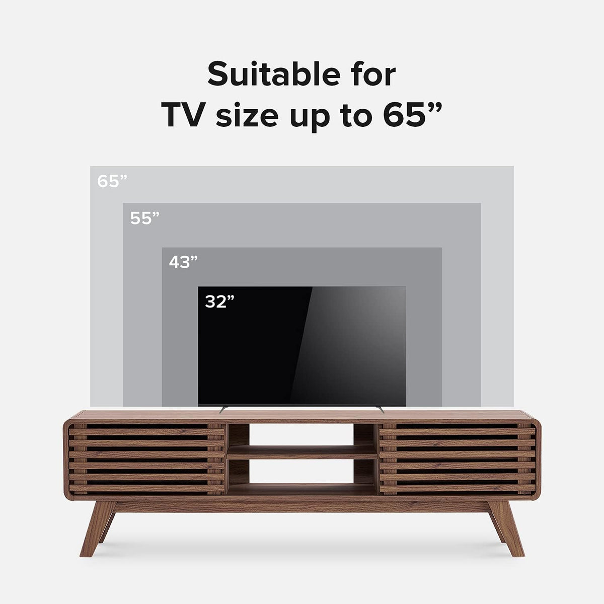 mopio Ensley TV Stand, Mid Century Modern for 55/60/65 inch TV, Farmhouse TV Stand, Entertainment Center with Storage, TV and Media Console for