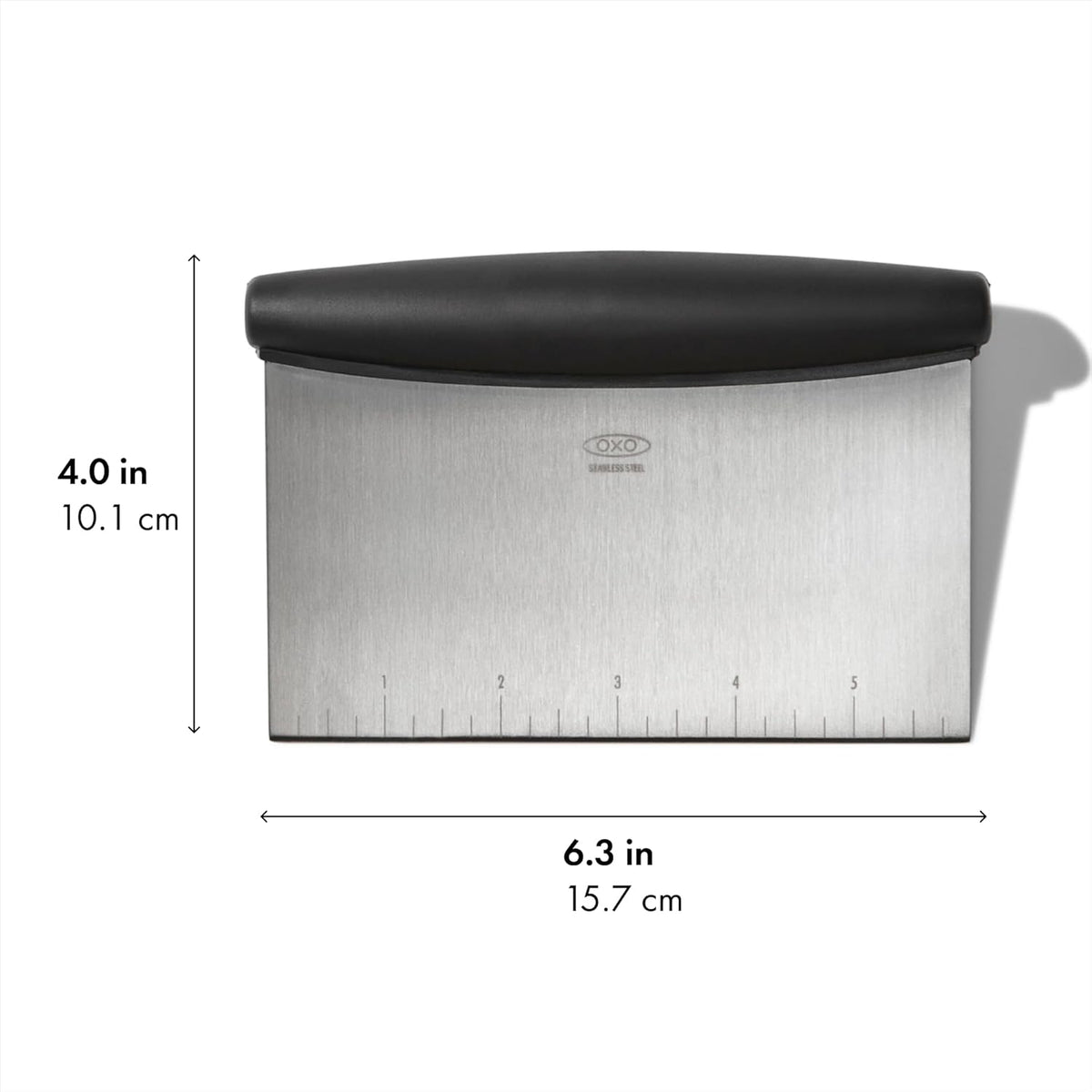 OXO Good Grips Stainless Steel Multi-Purpose Scraper & Chopper, Dough Cutter for Pizza, Bread and Cookie Dough, Multi-Purpose Vegetable Chopper