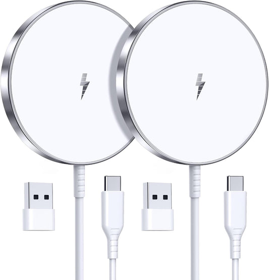 Magnetic Wireless Charger 15W Fast Mag Safe Charger for Cell iPhone 17 Pro Max/17 Pro/17 Air/17/16/15/14/13/12 Series 2 Pack Charging Pad for AirPods