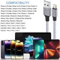 TAKAGI for iPhone Charger, [MFi Certified] Lightning Cable 3PACK 6FT Nylon Braided USB Charging Cable High Speed Transfer Cord Compatible with iPhone