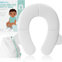 Frida Baby Fold-and-Go Portable Potty Seat for Toilet, Foldable Travel Potty Seat for Toddler, Fits Round & Oval Toilets, Non-Slip Base, Handles