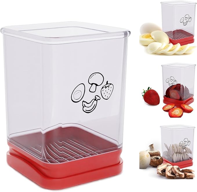 Fruit Slicer Cup, Speed Cutter for Strawberry Banana Grape Egg, Stainless Steel Vegetable Cutting Kitchen Gadget, Kitchen Portable Slicing Tool (1
