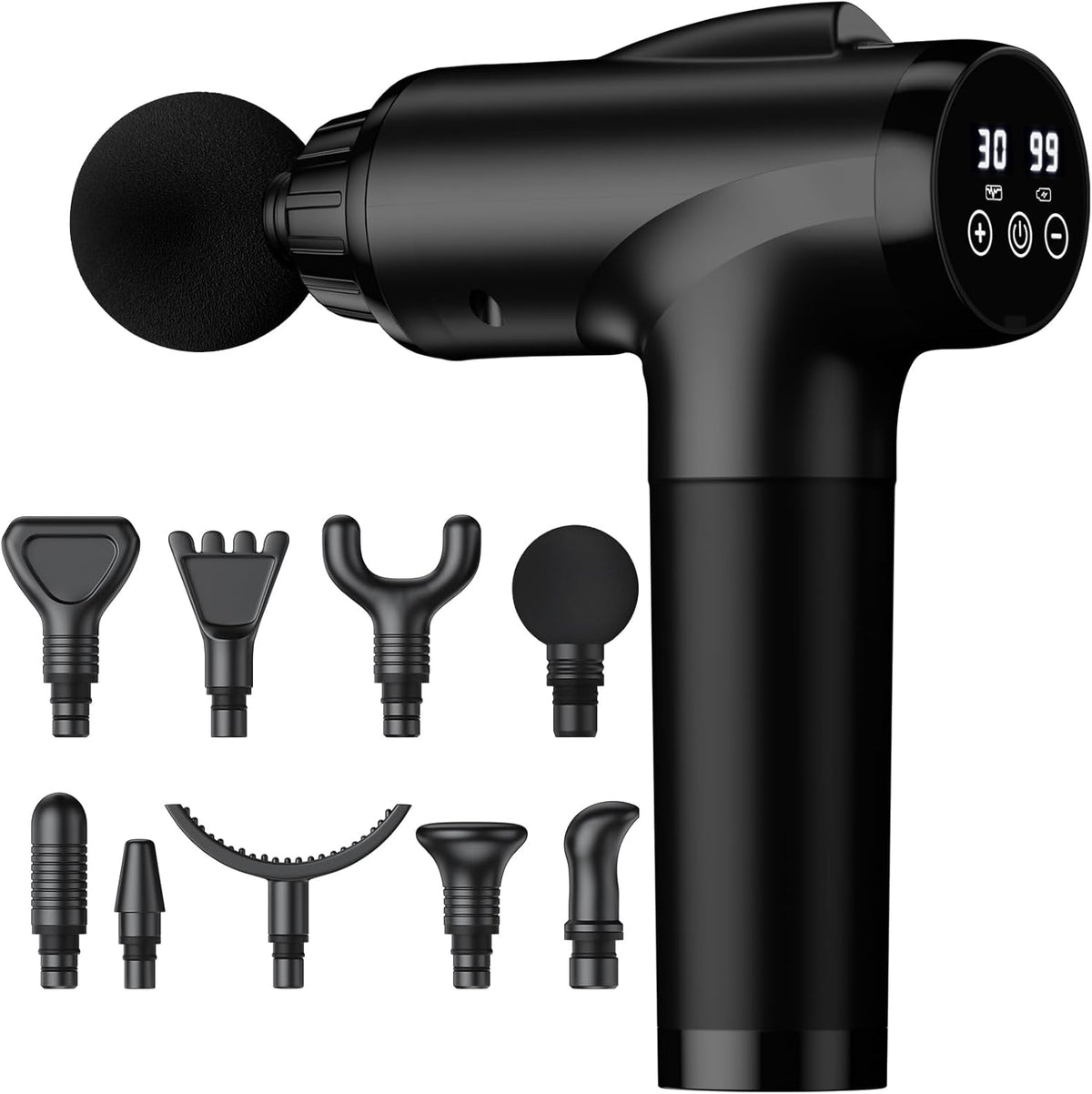 Massage Gun Deep Tissue, Handheld Electric Muscle Massager, High Intensity Percussion Massage Device for Pain Relief with 9 Attachments & 30