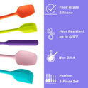 Silicone Spatula Set, 5 Piece Food Grade Rubber Spatulas for Baking, Cooking, and Mixing High Heat Resistant Non Stick Dishwasher Safe BPA-Free