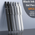 Gel Pens, 6 Pcs 0.5mm Fine Point Black Ink Pen With Smooth Writing, Office Desk Accessories, Writing Supplies Gifts for Men Women, Quick Dry Pens