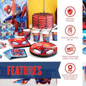 Spiderman Birthday Decorations | Spiderman Party Supplies | Serves 16 Guests | Marvel Superhero Spidey and His Amazing Friends | Table Cover, Spider