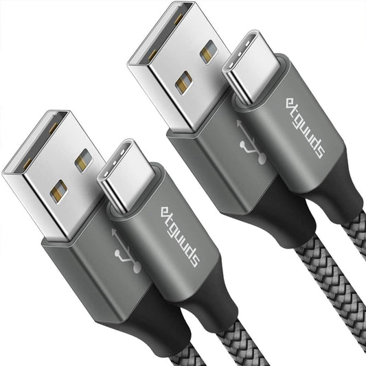 etguuds USB to USB C Cable 3ft, 2-Pack USB A to Type C Charger Cord Fast Charging for Samsung Galaxy A15 A25 A35 A55 A54, S24 S23 S22 S21 S20 S10