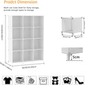AWTATOS Cube Storage Organizer Storage 12 Cube Bookshelf DIY Plastic Closet Clothes Storage Shelves with Wooden Mallet, Stackable Storage Solution