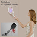 GeckoMan Rotating Head Electric Fly Swatter Racket Rechargeable Bug Zapper Racket Bug Zapper Indoor Fly Zapper Mosquito Zapper Flies Killer