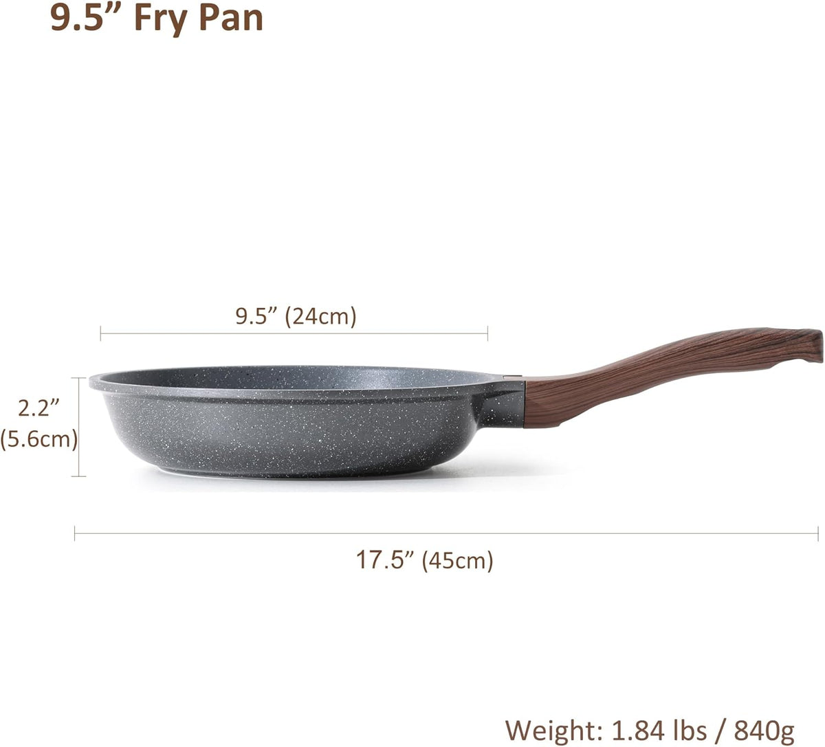 SENSARTE Nonstick Frying Pan Skillet, Swiss Granite Coating Omelette Pan, Healthy Stone Cookware Chef's Pan, PFOA Free (8/9.5/10/11/12.5 Inch)
