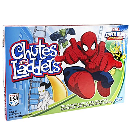 Hasbro Gaming Chutes and Ladders: Marvel Spider-Man Edition Board Game for Kids 2-4 Players, Preschool Games, Easter Gifts for Boys and Girls, Ages 3