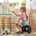 ACSTEP Folding Step Stool 9'' Tall Kids Step Stool Holds Up to 300 lb Plastic Foldable Step Stools for Kids Non-Slip Surface with Carry Handle