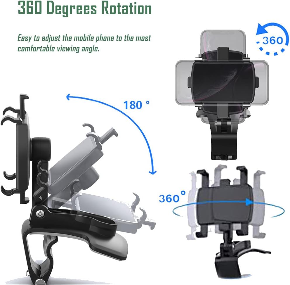 Universal Car Phone Holder Mount,360 Degrees Rotation Dashboard Phone Holder [Upgrade Clip Never Fall],car Phone Mount for