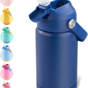 Kerilyn 12oz Kids Water Bottle, Stainless Steel Insulated Water Bottle, Toddler Cup with Straws Leak-Proof, Kids Water Bottles for School Boys Girls