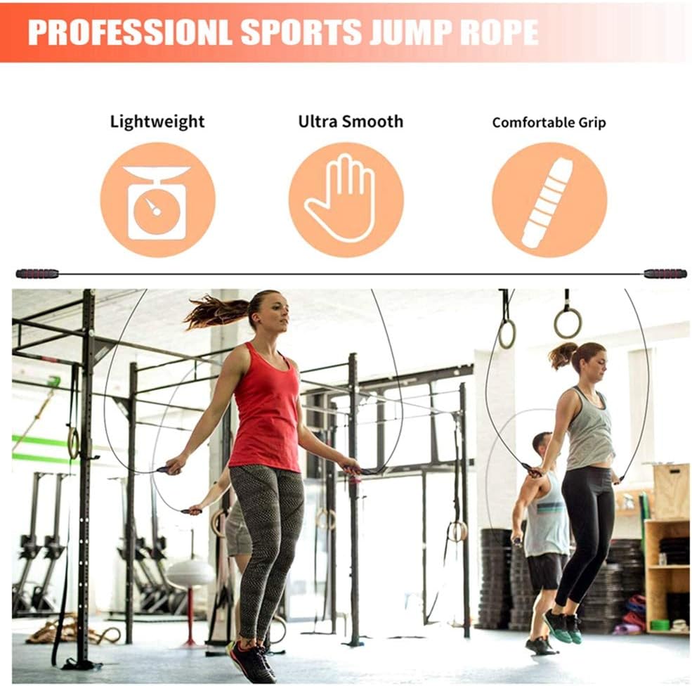 Redify Jump Rope,Jump Ropes for Fitness for Women Men and Kids,Speed Jumping Rope for Workout with Ball Bearings,Adjustable Skipping Rope