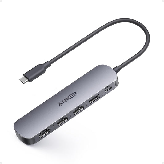 Anker USB C Hub, 5-in-1 USB Hub for Laptops, 4K HDMI Multiport Adapter with 90W Max Power Delivery, USBC & USBA Data Ports USB C Dongle, Compact for