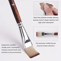 25pcs Paint Brush Set, Fuumuui Acrylic Paint Brushes, Professional Artist Series with Wide Flat, Filbert, Fan, Dagger, Cat Tongue, Round, Angle