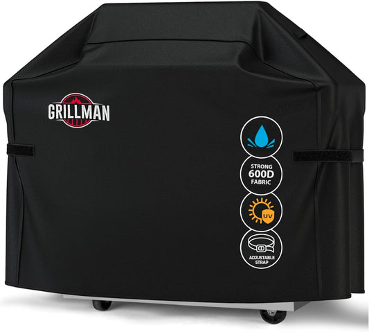 Grillman Grill Cover, BBQ Outdoor Grill Covers, Charcoal, Gas Grills, Waterproof, Rip-Proof, Weather-Resistant, Anti-UV, Barbecue Cover for Weber