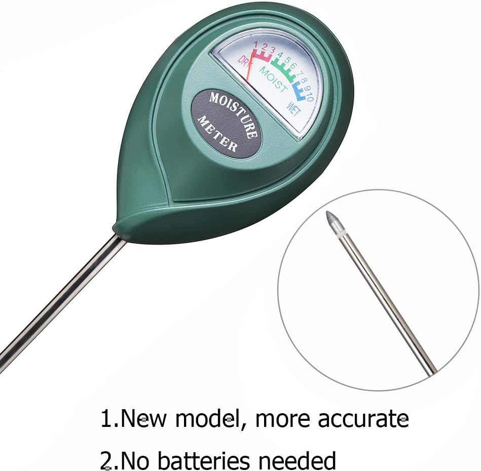 XLUX Soil Moisture Meter, Plant Water Monitor, Hygrometer Sensor for Gardening, Farming, Indoor and Outdoor Plants, No Batteries Required