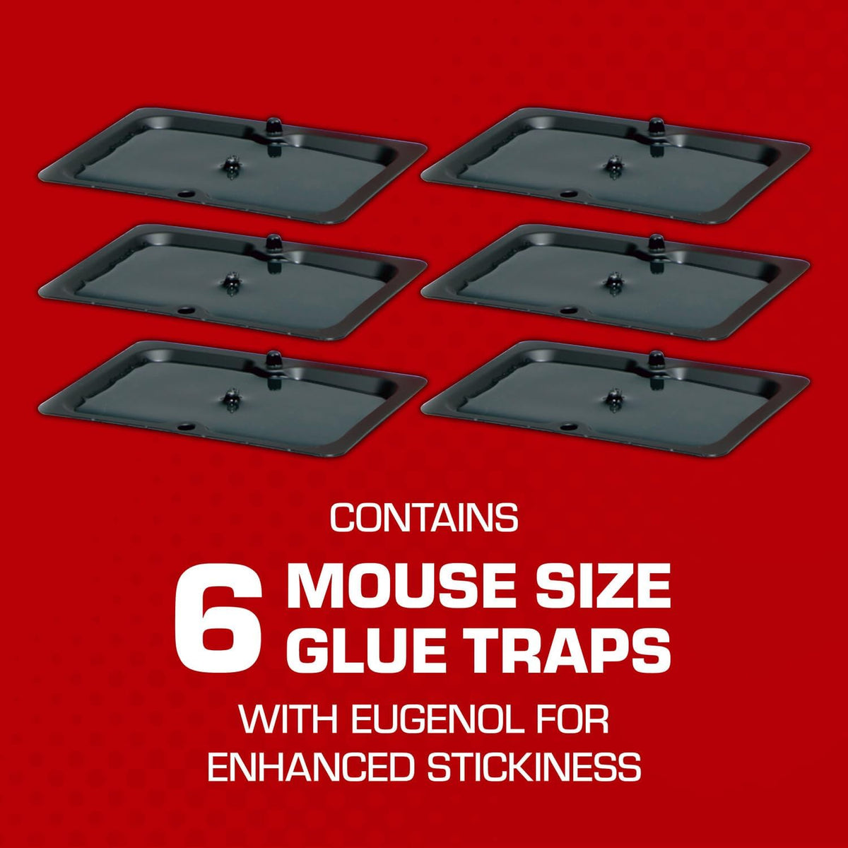 Tomcat Glue Traps Mouse Size with Eugenol for Enhanced Stickiness for Mice, Cockroaches, and Spiders, 6 Traps