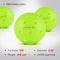 Selkirk Sport Pro S1 Ball | Crack-Resistant | 38 Hole Outdoor Pickleball Balls | USAPA Approved Pickle Ball for Tournament Play | Advanced
