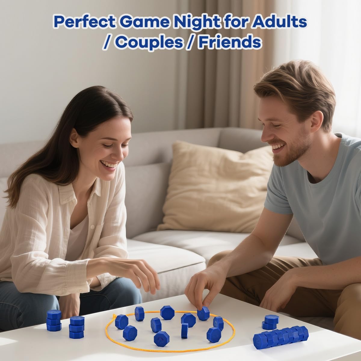 Magnetic Chess Game with Full-Size Stones, Magnet Game with String, for Family & Party & Travel & Camping, Puzzle Strategy Games, 2 Player Games for