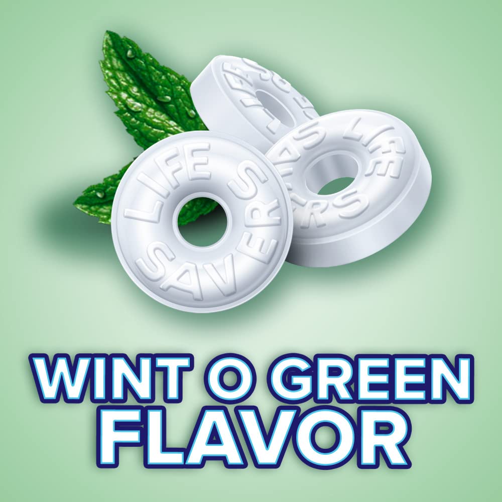 LIFE SAVERS Wint-O-Green Flavor Breath Mints Hard Candy, Sharing Size, LIFE SAVERS Hard Candy, 13 oz Bag