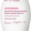 ATTITUDE Baby Dish Soap and Bottle Cleaner, EWG Verified Dishwashing Liquid, No Added Dyes or Fragrances, Tough on Milk Residue and Grease, Vegan