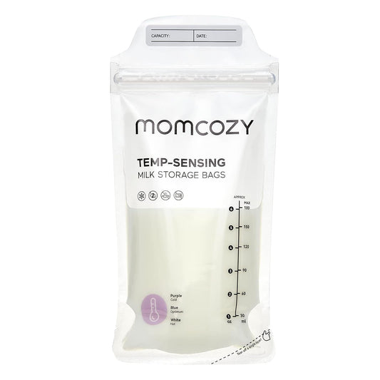 Momcozy Breastmilk Storing Bags, Temp-Sensing Discoloration Milk Storing Bags for Breastfeeding, Disposable Milk Storage Bag with 6 Ounce Self