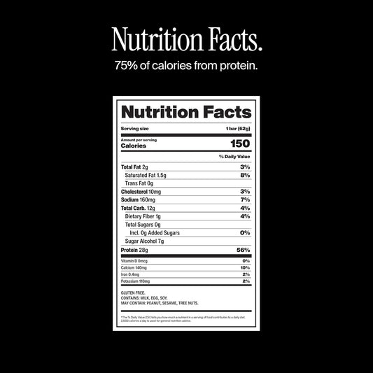 David High Protein Bars No Sugar - Sugar Free Protein Bars, Low Carb, Gluten Free - 28g of Protein, 150 Calories - David Bar On-The-Go Snack