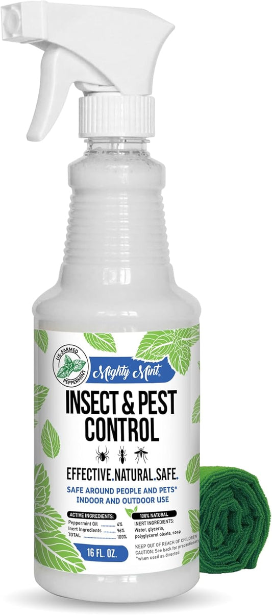 Mighty Mint Peppermint Oil Insect Repellent Spray – Natural Indoor & Outdoor Bug Control for Spiders, Ants, Roaches, and More – Plant-Based