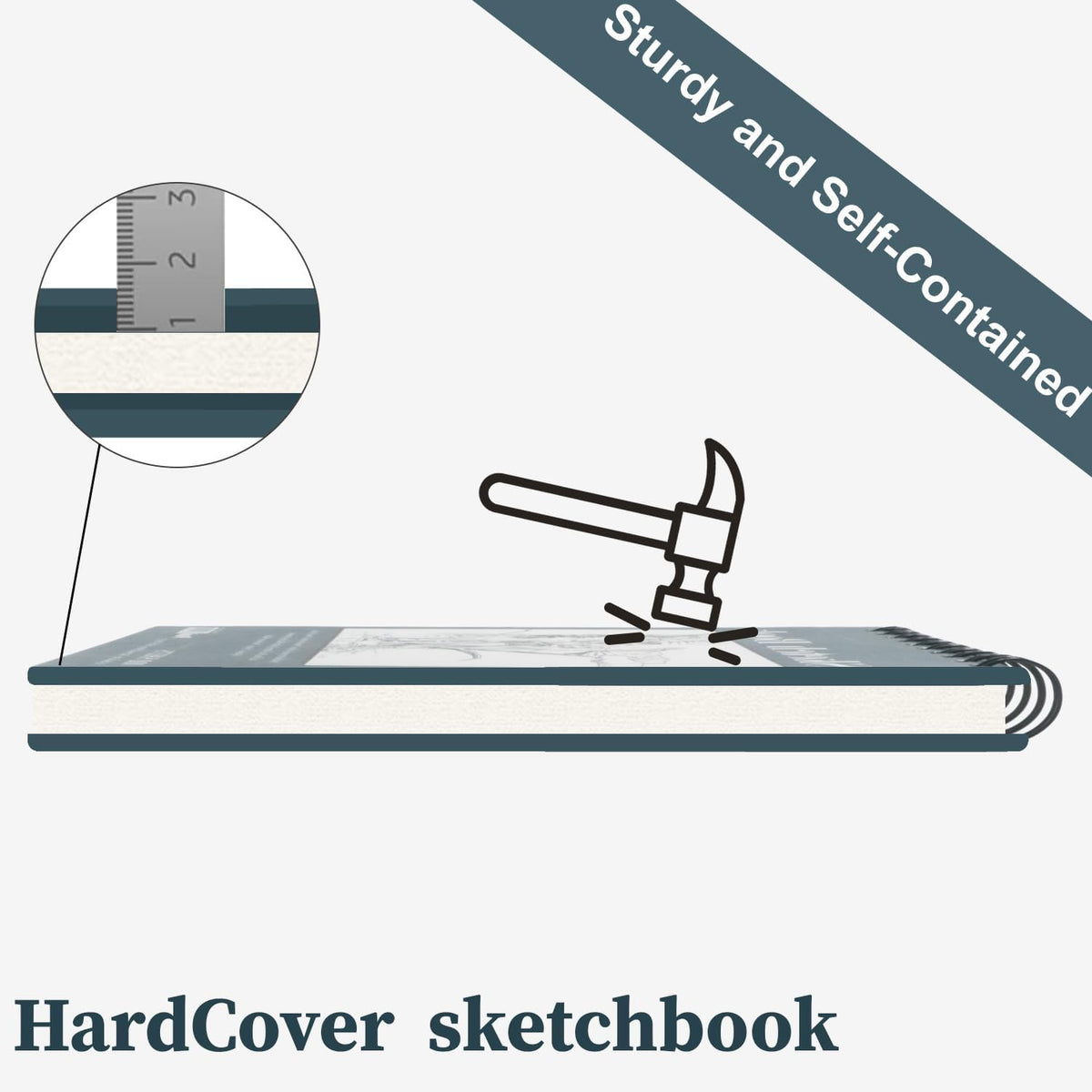 Small Sketchbook 5.5" x 8.5" - 2 Pack Top Spiral Mini Sketch Pad, Small Sketch Book Hard Cover, 100 Sheets Each 68lb/100gsm - Mini Drawing Paper for