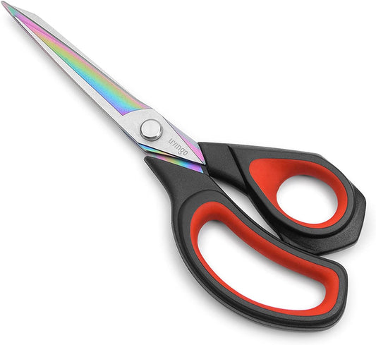 LIVINGO Premium Tailor Scissors Heavy Duty Multi-Purpose Titanium Coating Forged Stainless Steel Sewing Fabric Leather Dressmaking Comfort Grip