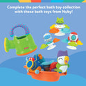 Nuby Floating Octopus with 3 Hoopla Rings - Baby & Toddler Bath Toy - No Hole Design Keeps Moisture Out - Fine Motor Skills - 18+ Months - Great Baby
