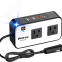 200W Car Power Inverter, PiSFAU DC 12V to 110V AC Car Plug Adapter Outlet with [20W USB-C] /USB-Fast Charger(18W) / 4.8A Dual USB/car Charger for