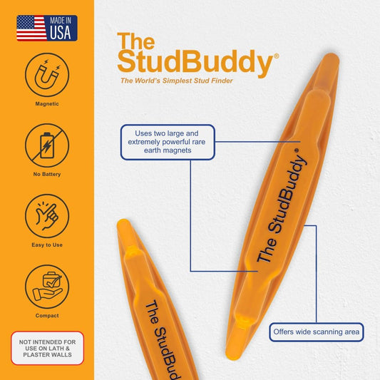 The Original StudBuddy® Magnetic Stud Finder - Made in the USA - Easy to Use Stud Finder - No Batteries Required - Powerful Magnet Stud Finder - Stud