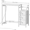 Small Vanity Desk Without Mirror, Makeup Vanity Table with Power Outlet, White Vanity with Fabric Drawers, Dressing Table, for Small Spaces, Bedroom