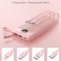 VRURC Portable Charger Power Bank, 10000mAh Travel Essentials Battery Pack, 5 Outputs 2 Inputs Slim Charging Bank Built-in Cables Cords Wires