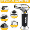 TBTEEK Butane Torch, Kitchen Torch Cooking Torch with Safety Lock & Adjustable Flame for Cooking, BBQ, Baking, Brulee, Creme, DIY Soldering(Butane