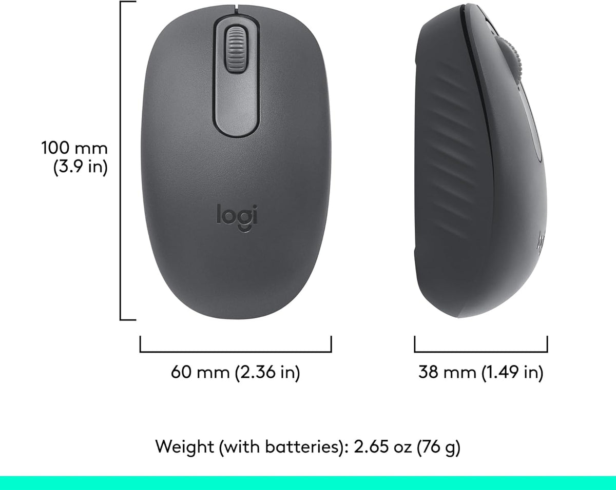 Logitech M196 Bluetooth Wireless Mouse, Compact and Portable Mouse for Laptops, Tablets and More, 12-Month Battery, Smooth Tracking, Compatible with