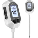 4-in-1 Soil Moisture Meter, Digital Plant Temperature/Soil Moisture Test & PH Meter/Sunlight Intensity, Backlight LCD Display for Gardening, Farming