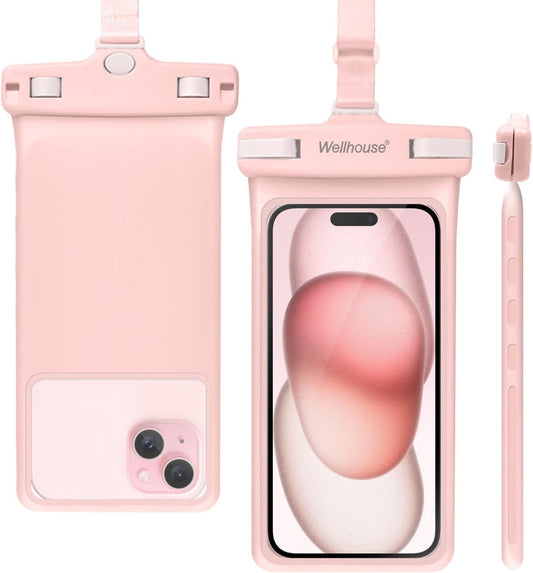wellhouse Waterproof Phone Pouch, Waterproof Phone Case for iPhone 16 15 14 13 12 Pro Max XS Samsung, IPX8 3D Cellphone Dry Bag Beach Essentials (1