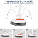 SetSail Floor Scrub Brush, 3-In-1 Tile Tub Floor Scrubber with 52-inch Adjustable Long Handle Shower Cleaner Brush and 3 Detachable Replacement Brush