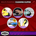 AIDEA Microfiber Cleaning Cloth Black 10PK, Microfiber Towels for Cars, Premium Wash Cloths, Dusting Cloth Lint Free Cleaning Rags for SUVs, House