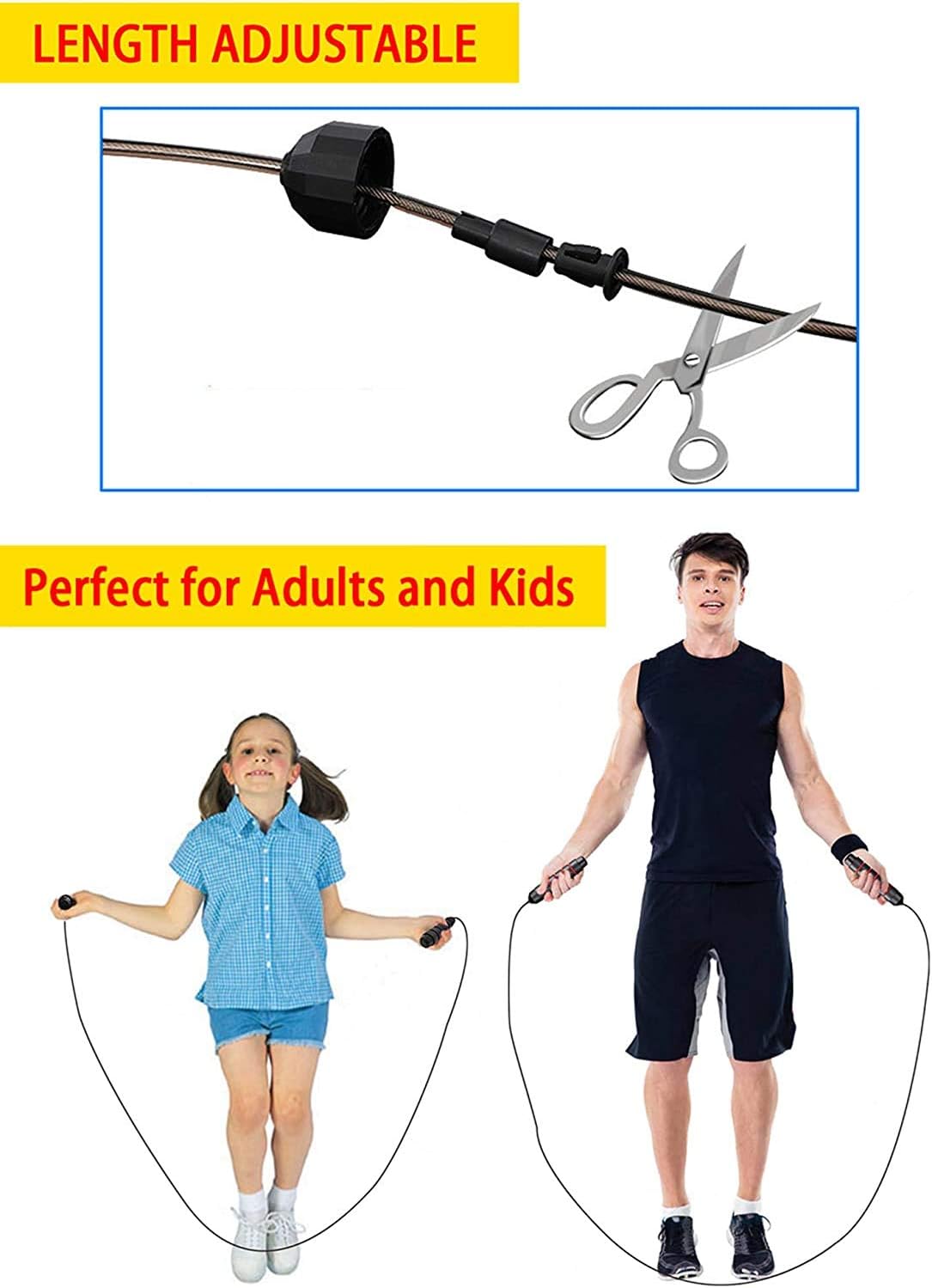 Redify Jump Rope,Jump Ropes for Fitness for Women Men and Kids,Speed Jumping Rope for Workout with Ball Bearings,Adjustable Skipping Rope