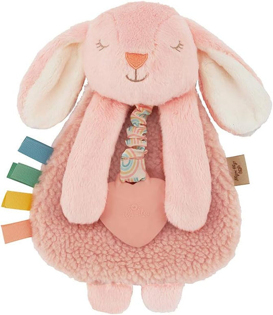 Itzy Ritzy - Itzy Lovey Including Teether - Baby Lovey with Teether, Textured Ribbons & Dangle Arms - Features Crinkle Sound, Sherpa Fabric and Minky
