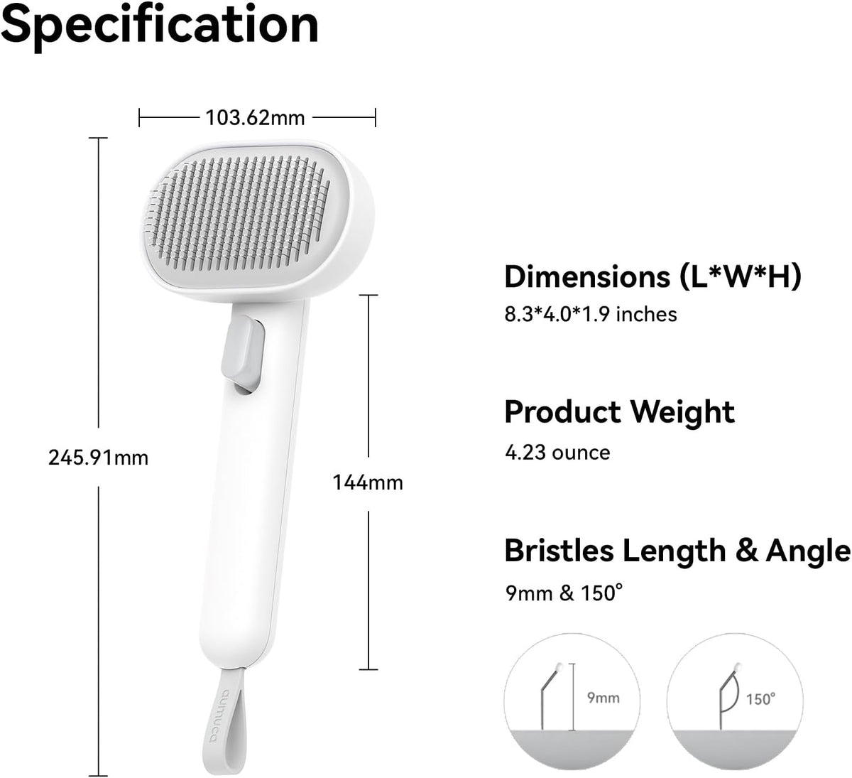 aumuca Cat Brush with Release Button, Cat Brushes for Indoor Cats Shedding, Cat Brush for Long or Short Haired Cats, Cat Grooming Brush Cat Comb for