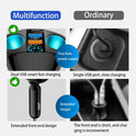 Car Cigarette Lighter Splitter, 2-Socket Cigarette Lighter Adapter with LED Voltmeter, Dual USB QC3.0 Type-C 20W PD Fast Car Charger, 12V/24V